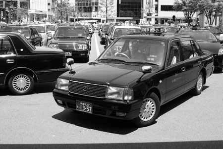 The taxi stand outside the station