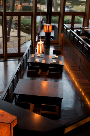 The Japanese restaurant dining area