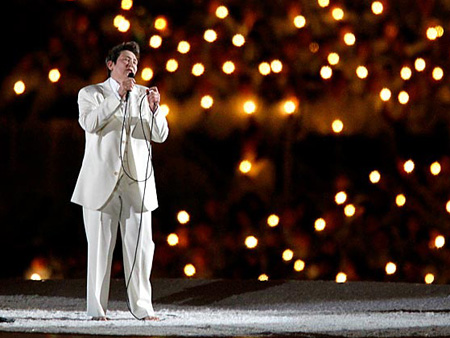 k.d. lang performs at the 2010 Vancouver Olympics