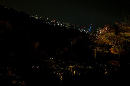 Kyoto at night from Kiyomizudera
