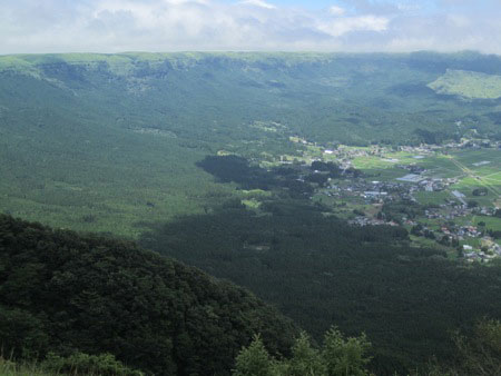 The rim of Mt. Aso