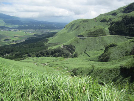 The rim of Mt. Aso