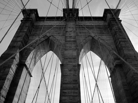 Brooklyn Bridge, black and white