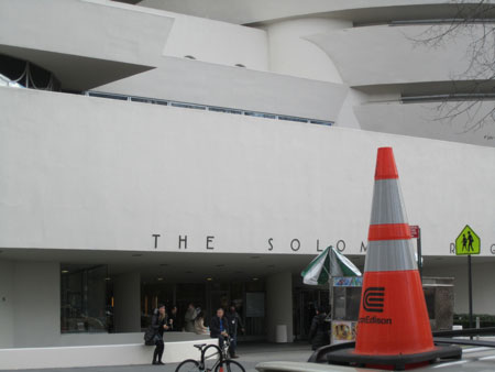 Cone in front of the Guggenheim