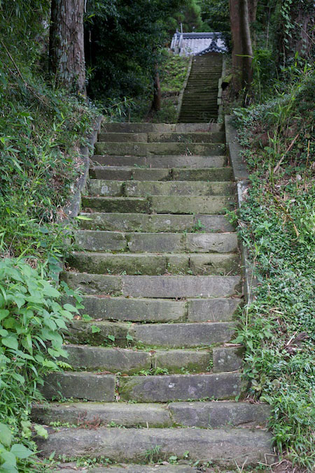 Stairs leading to a temple